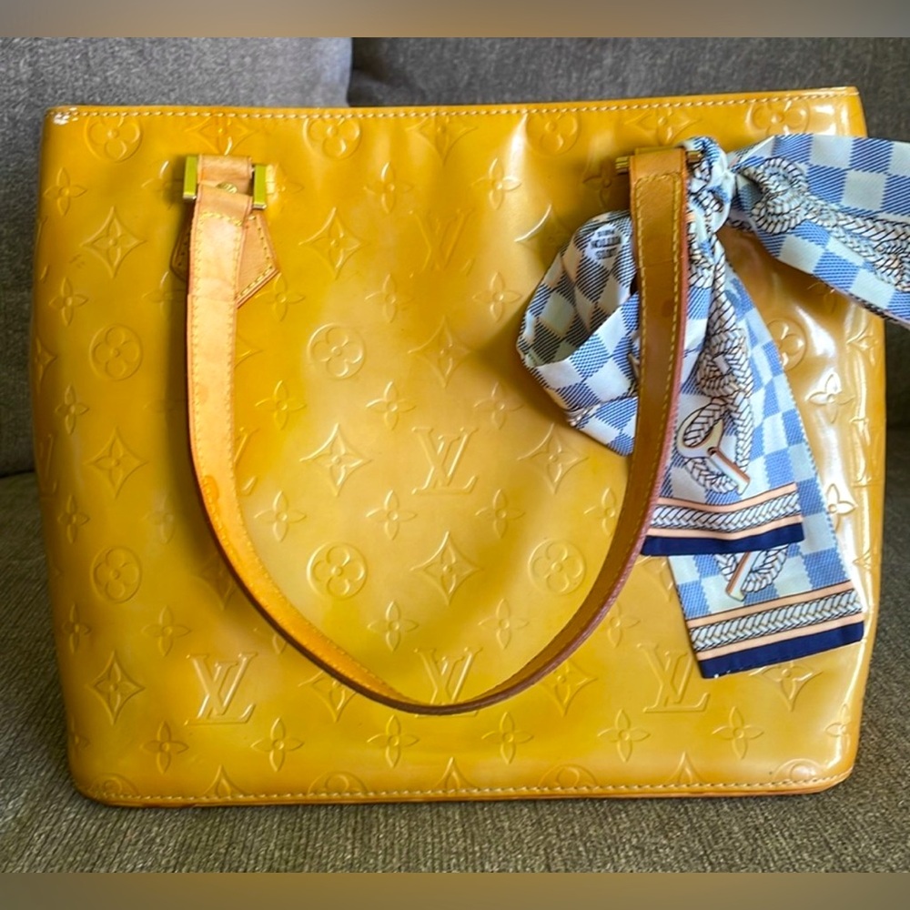 Louis Vuitton Yellow Monogram Vernis Houston Shoulder Bag